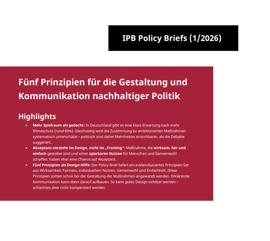 Akzeptanz von Klimapolitik